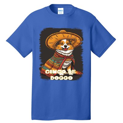 Funny Pembroke Welsh Dog Cinco De Mayo Doggo Sombrero Funny Gift Tall T-Shirt