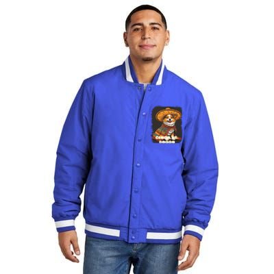 Funny Pembroke Welsh Dog Cinco De Mayo Doggo Sombrero Funny Gift Insulated Varsity Jacket