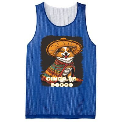 Funny Pembroke Welsh Dog Cinco De Mayo Doggo Sombrero Funny Gift Mesh Reversible Basketball Jersey Tank