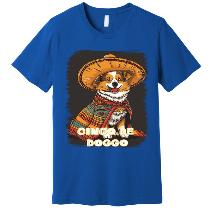 Funny Pembroke Welsh Dog Cinco De Mayo Doggo Sombrero Funny Gift Premium T-Shirt