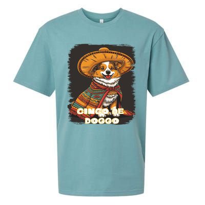 Funny Pembroke Welsh Dog Cinco De Mayo Doggo Sombrero Funny Gift Sueded Cloud Jersey T-Shirt