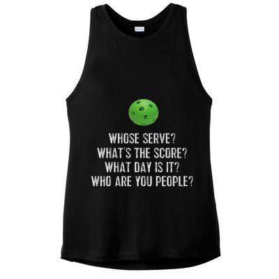 Funny Pickleball Whose Serve League Pickleball Team Ladies PosiCharge Tri-Blend Wicking Tank