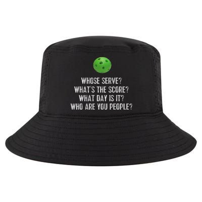 Funny Pickleball Whose Serve League Pickleball Team Cool Comfort Performance Bucket Hat