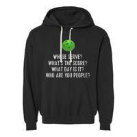 Funny Pickleball Whose Serve League Pickleball Team Garment-Dyed Fleece Hoodie