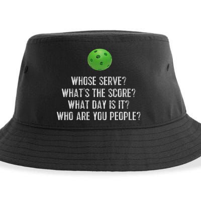 Funny Pickleball Whose Serve League Pickleball Team Sustainable Bucket Hat