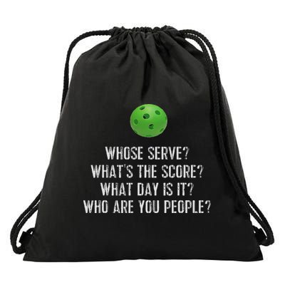 Funny Pickleball Whose Serve League Pickleball Team Drawstring Bag