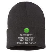 Funny Pickleball Whose Serve League Pickleball Team Sustainable Knit Beanie