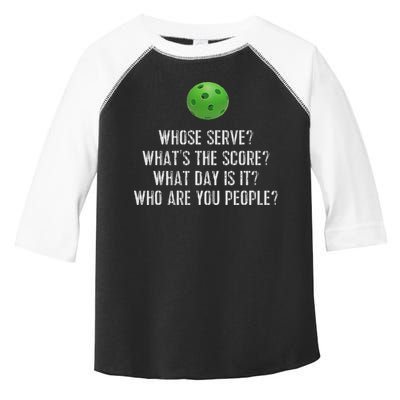 Funny Pickleball Whose Serve League Pickleball Team Toddler Fine Jersey T-Shirt