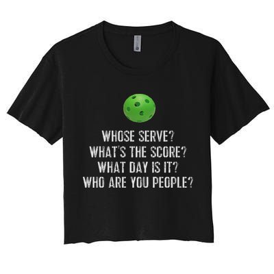 Funny Pickleball Whose Serve League Pickleball Team Crop Top