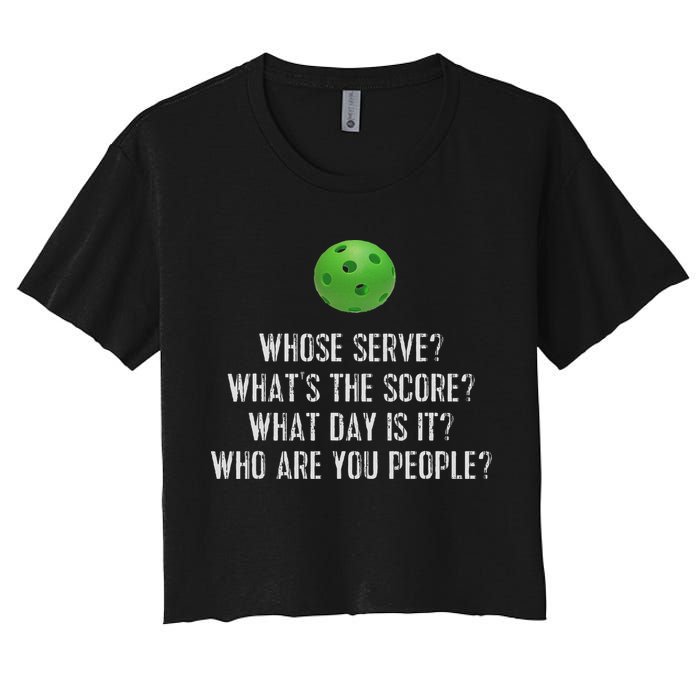 Funny Pickleball Whose Serve League Pickleball Team Crop Top