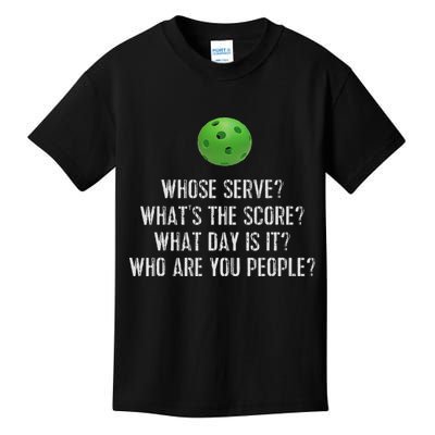Funny Pickleball Whose Serve League Pickleball Team Kids T-Shirt