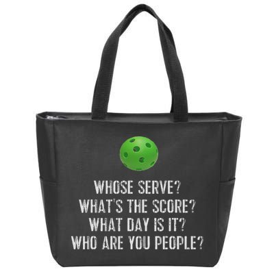 Funny Pickleball Whose Serve League Pickleball Team Zip Tote Bag