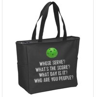 Funny Pickleball Whose Serve League Pickleball Team Zip Tote Bag