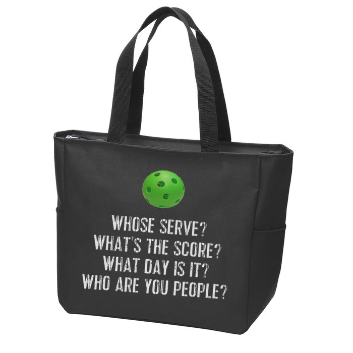 Funny Pickleball Whose Serve League Pickleball Team Zip Tote Bag