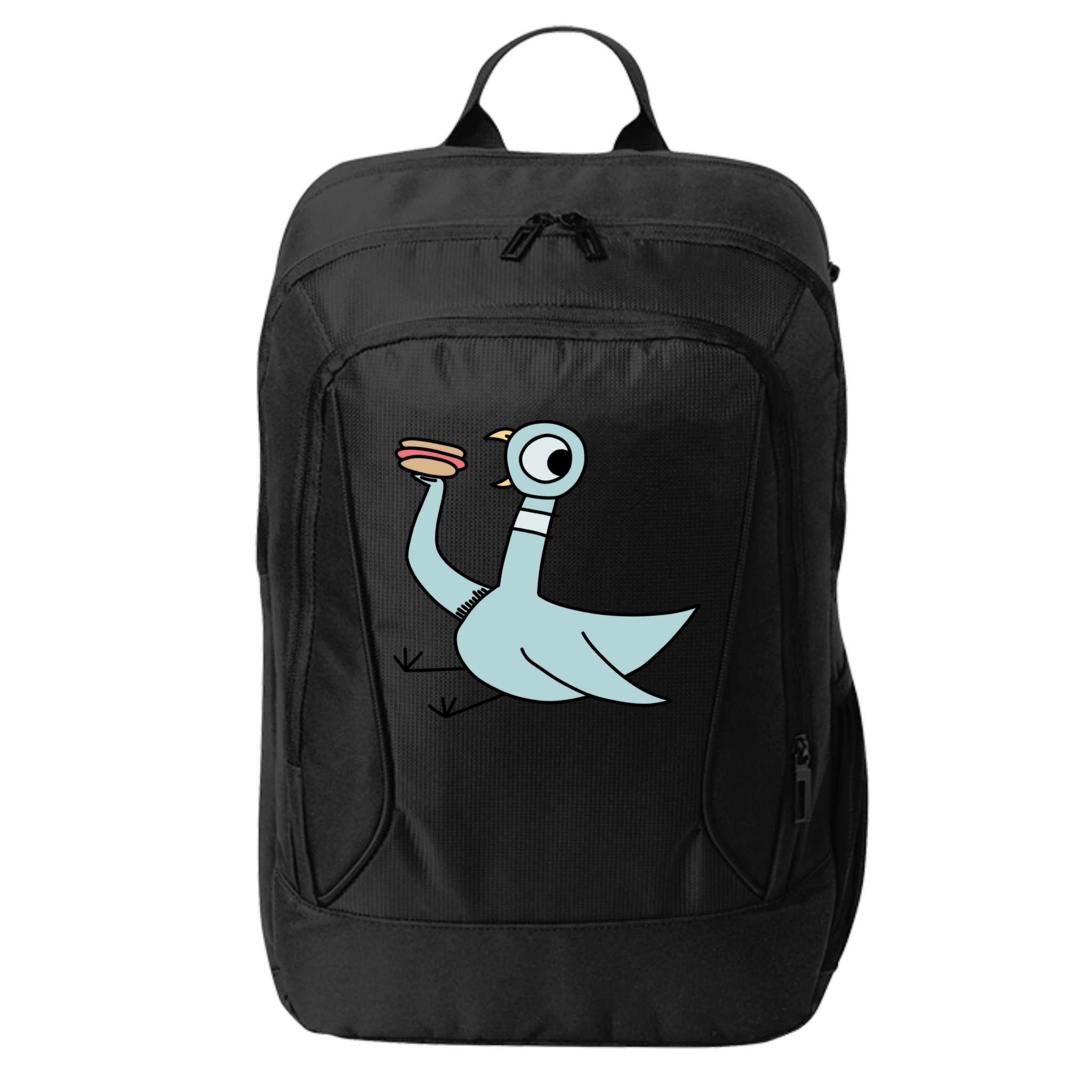 Funny Pigeon With A Hotdog Fan Art City Backpack