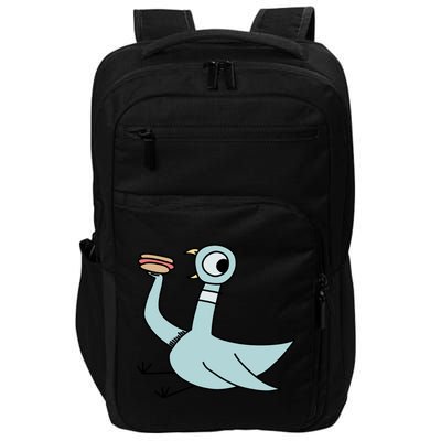 Funny Pigeon With A Hotdog Fan Art Impact Tech Backpack