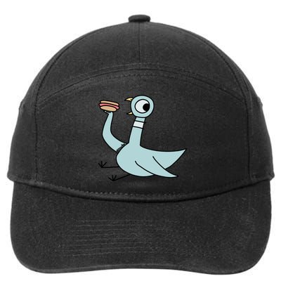 Funny Pigeon With A Hotdog Fan Art 7-Panel Snapback Hat