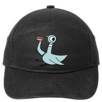 Funny Pigeon With A Hotdog Fan Art 7-Panel Snapback Hat