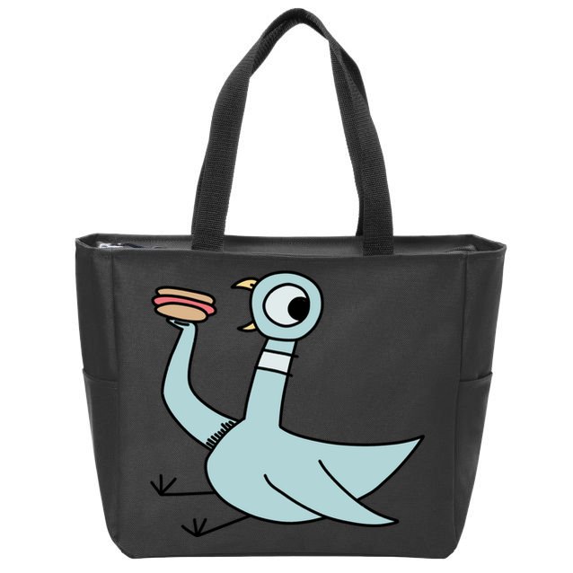 Funny Pigeon With A Hotdog Fan Art Zip Tote Bag
