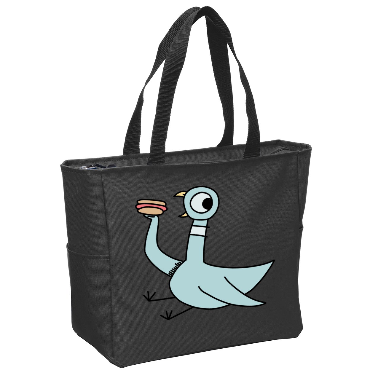 Funny Pigeon With A Hotdog Fan Art Zip Tote Bag