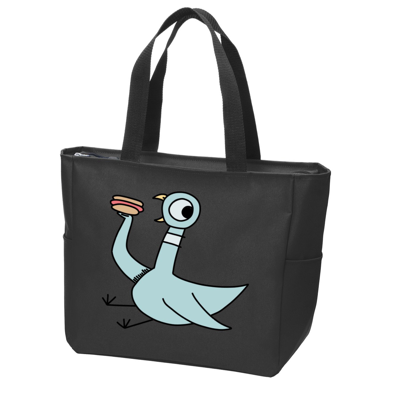 Funny Pigeon With A Hotdog Fan Art Zip Tote Bag