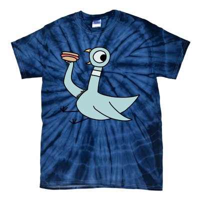 Funny Pigeon With A Hotdog Fan Art Tie-Dye T-Shirt