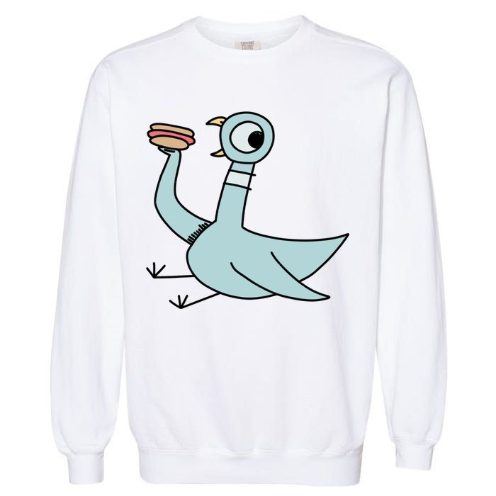 Funny Pigeon With A Hotdog Fan Art Garment-Dyed Sweatshirt