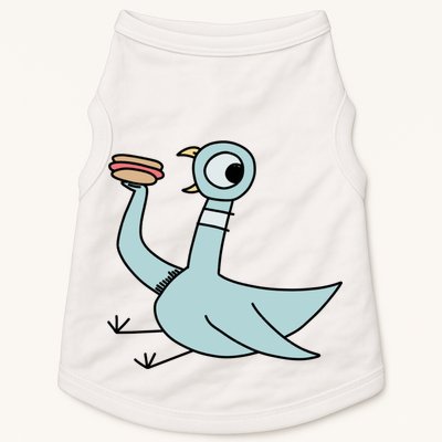 Funny Pigeon With A Hotdog Fan Art Doggie Tank