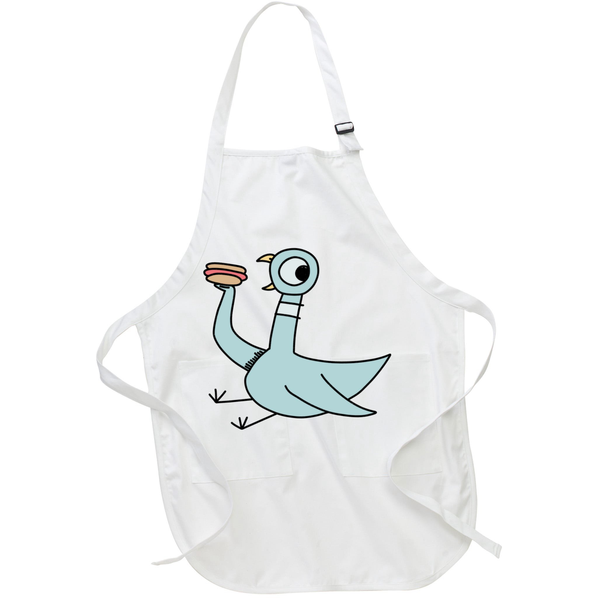 Funny Pigeon With A Hotdog Fan Art Apron