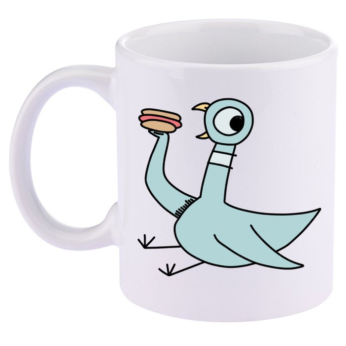Funny Pigeon With A Hotdog Fan Art 11oz C Handle Ceramic Mug