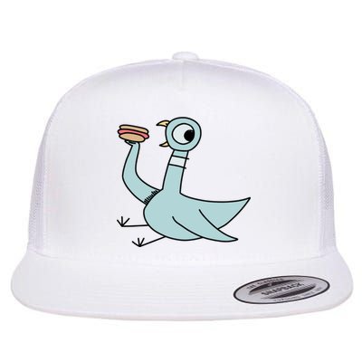 Funny Pigeon With A Hotdog Fan Art Flatbill Hat