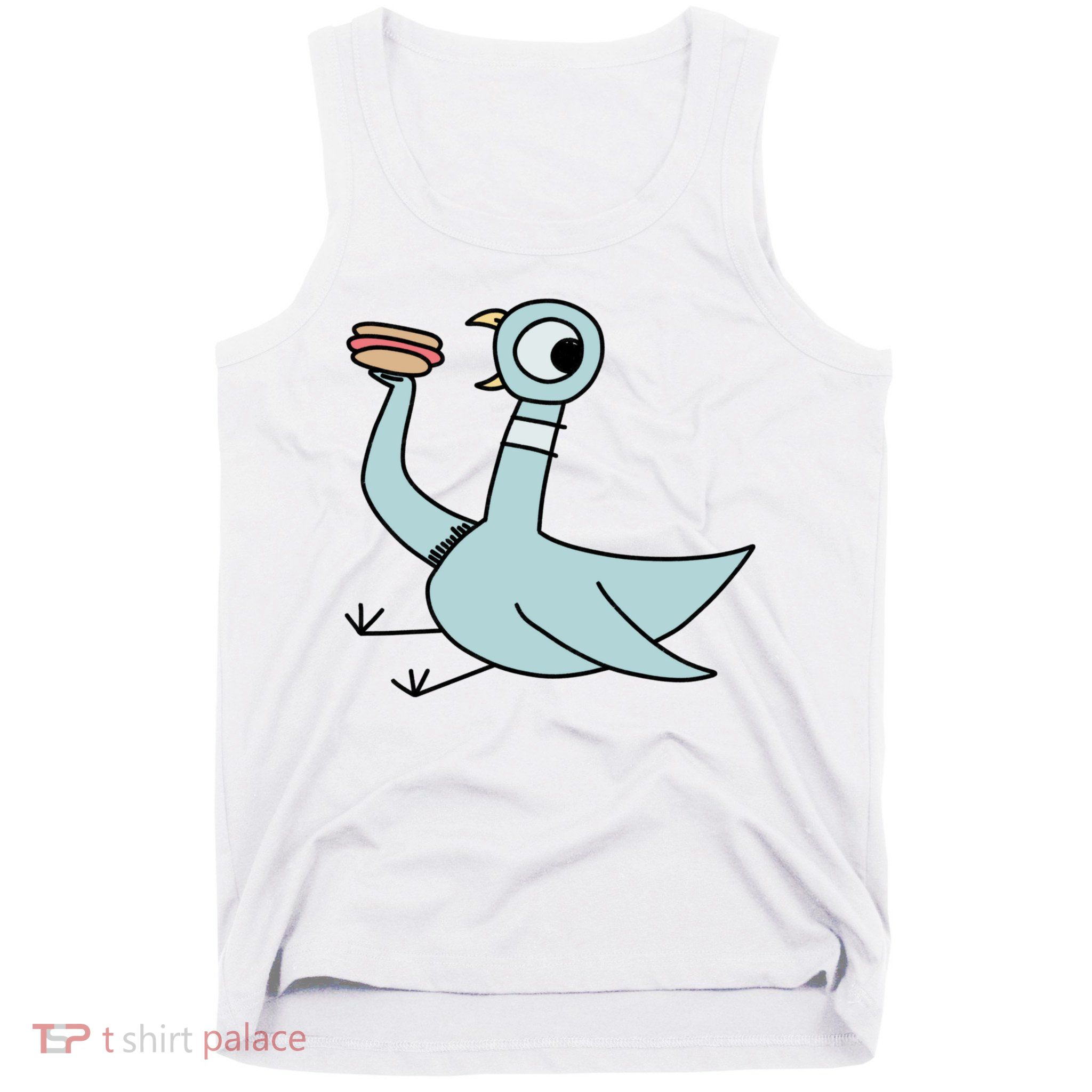 Funny Pigeon With A Hotdog Fan Art Tank Top