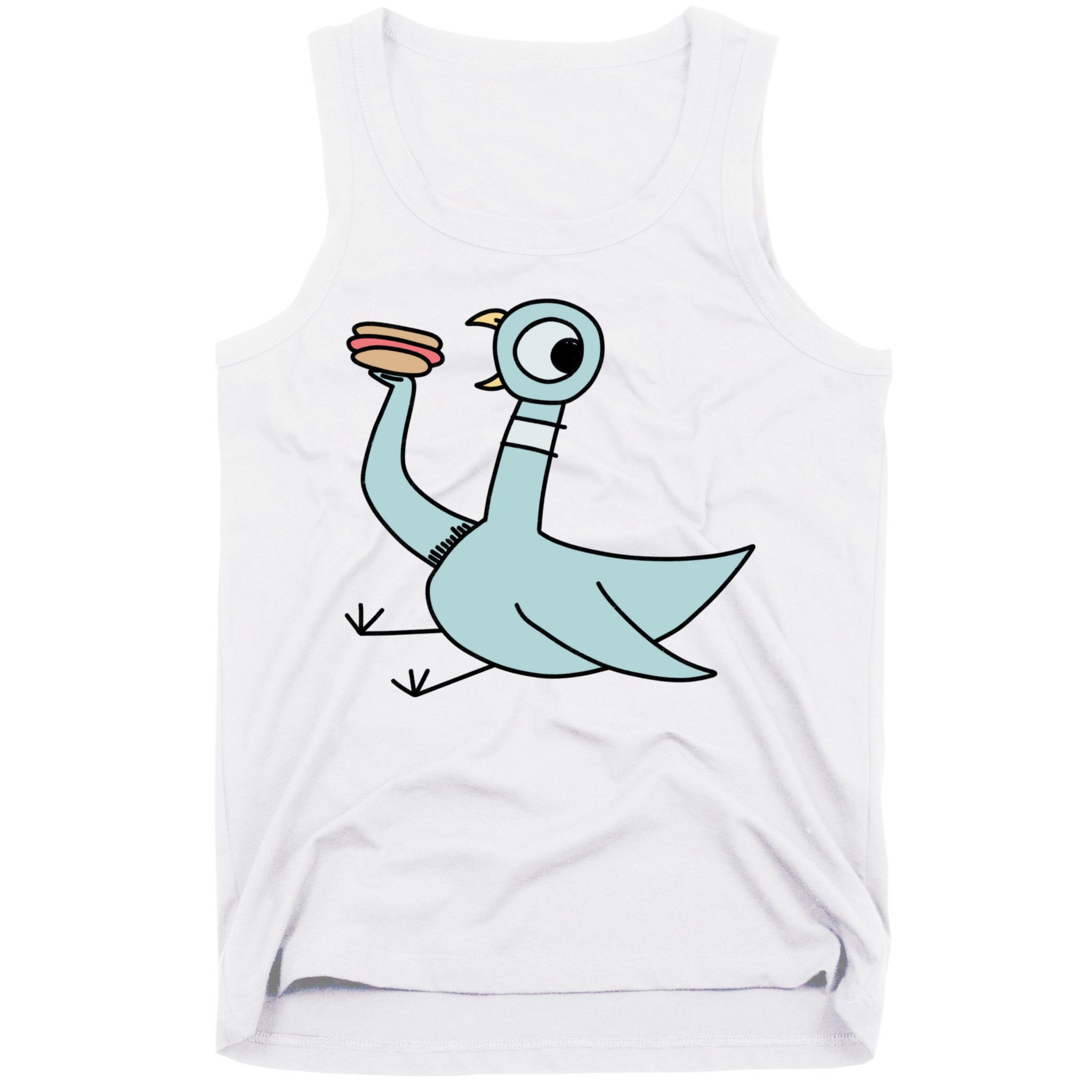 Funny Pigeon With A Hotdog Fan Art Tank Top