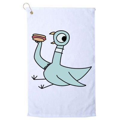 Funny Pigeon With A Hotdog Fan Art Golf Towel
