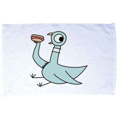 Funny Pigeon With A Hotdog Fan Art Microfiber Hand Towel