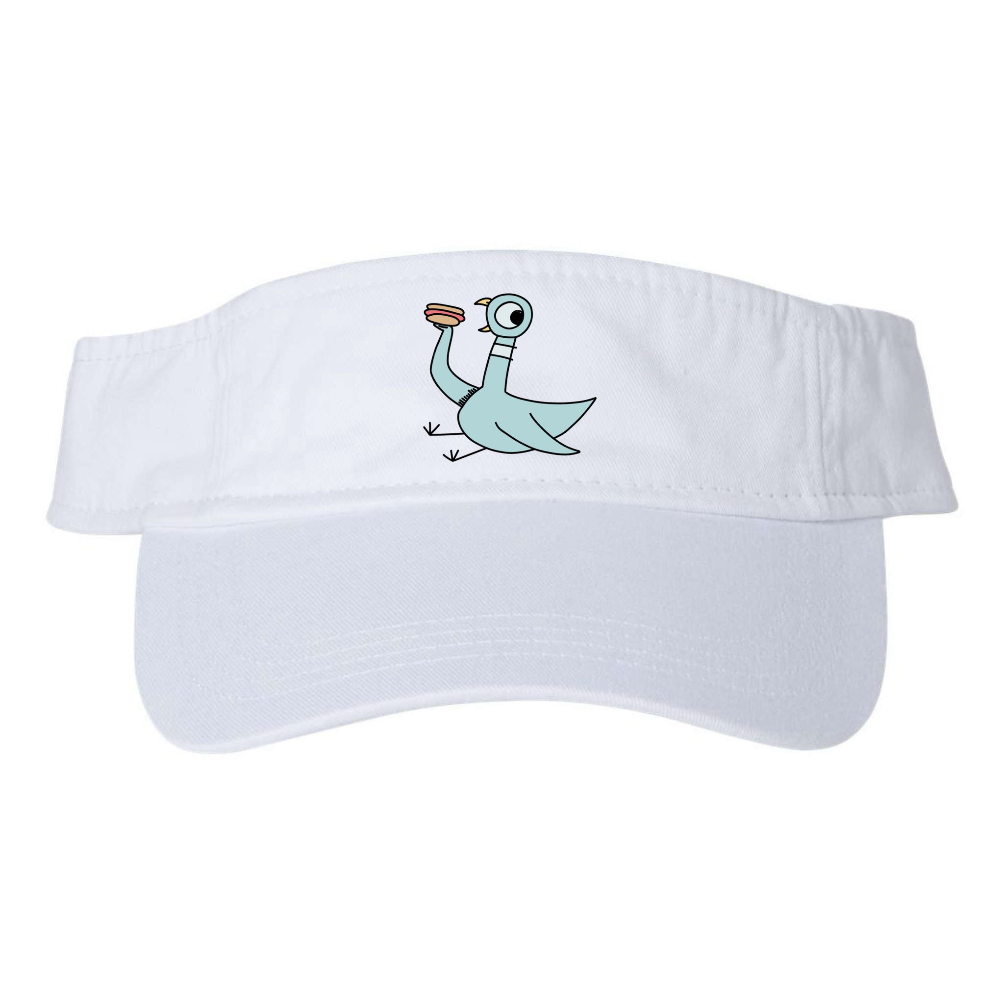 Funny Pigeon With A Hotdog Fan Art Visor