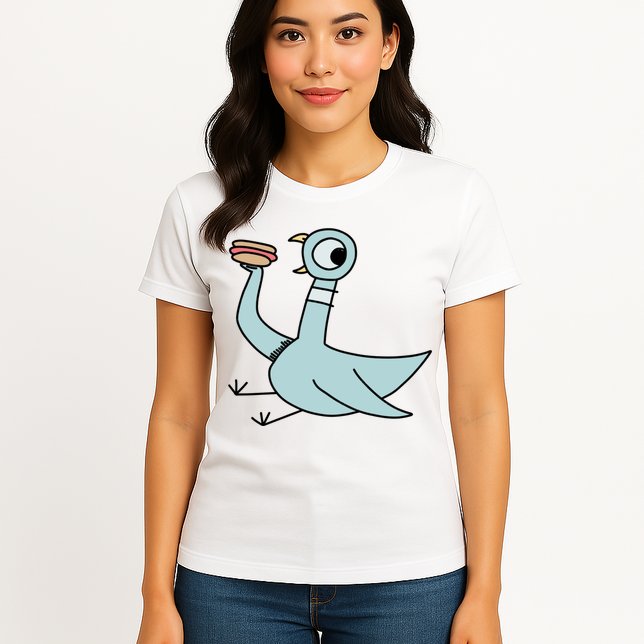 Funny Pigeon With A Hotdog Fan Art Womens T-Shirt