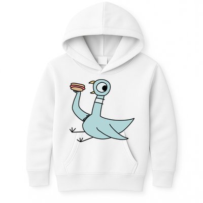 Funny Pigeon With A Hotdog Fan Art Kids Hoodie