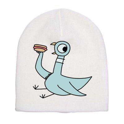 Funny Pigeon With A Hotdog Fan Art Short Acrylic Beanie