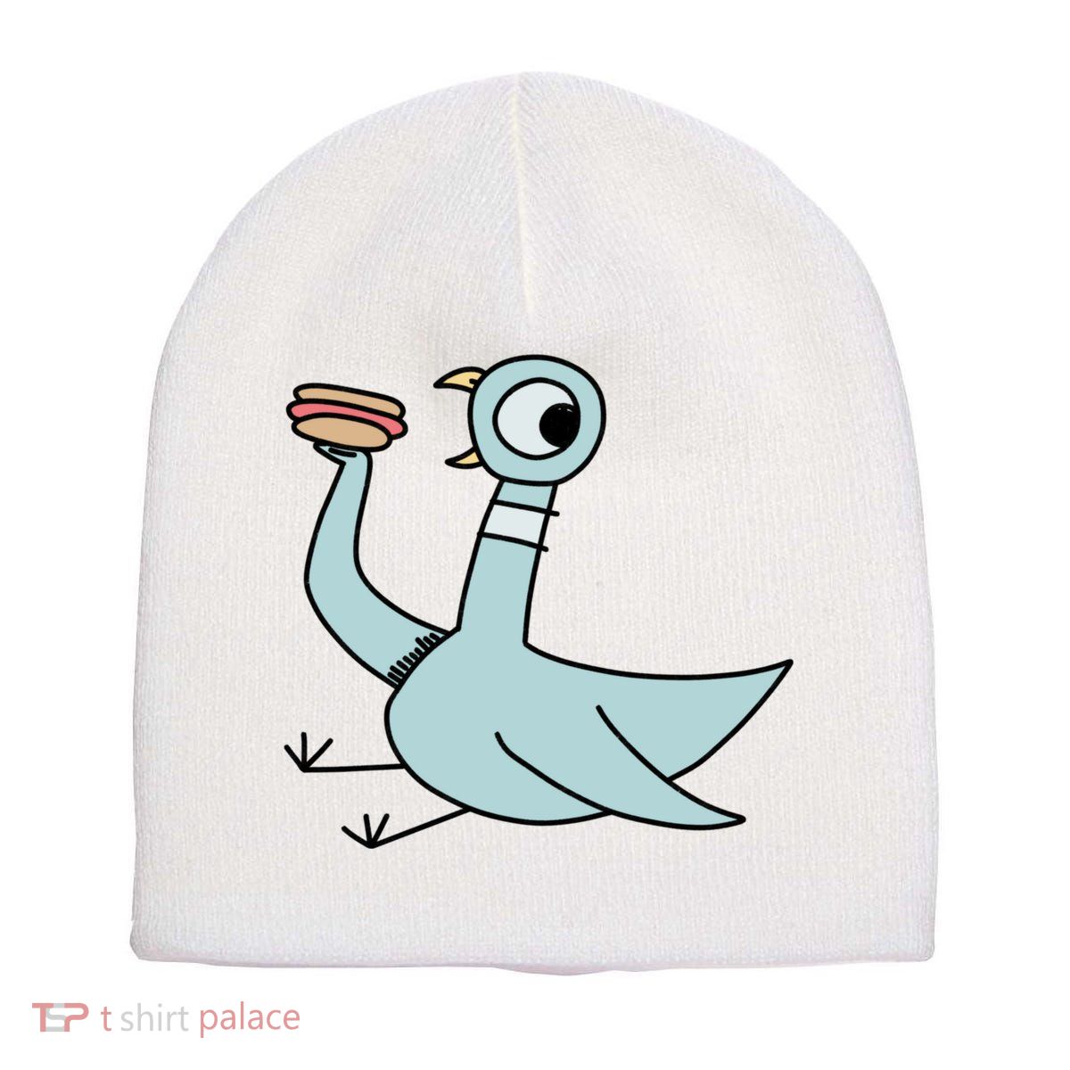 Funny Pigeon With A Hotdog Fan Art Short Acrylic Beanie