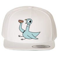 Funny Pigeon With A Hotdog Fan Art Wool Snapback Cap