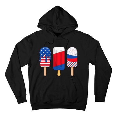 Funny Patriotic Wo 4th Of July Ice Cream Pop Hoodie