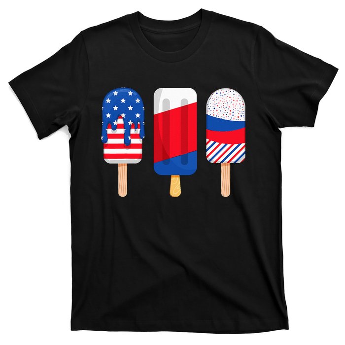 Funny Patriotic Wo 4th Of July Ice Cream Pop T-Shirt