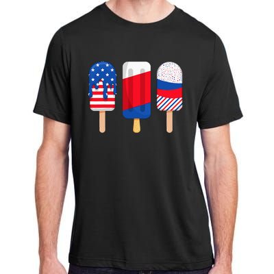 Funny Patriotic Wo 4th Of July Ice Cream Pop Adult ChromaSoft Performance T-Shirt