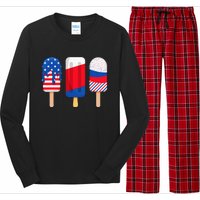 Funny Patriotic Wo 4th Of July Ice Cream Pop Long Sleeve Pajama Set