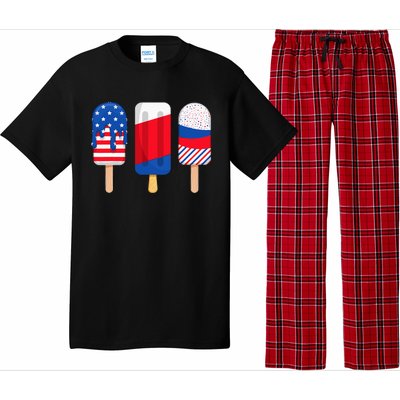 Funny Patriotic Wo 4th Of July Ice Cream Pop Pajama Set