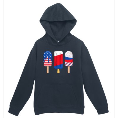 Funny Patriotic Wo 4th Of July Ice Cream Pop Urban Pullover Hoodie