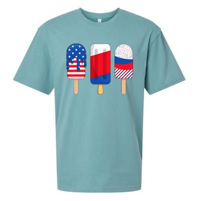 Funny Patriotic Wo 4th Of July Ice Cream Pop Sueded Cloud Jersey T-Shirt