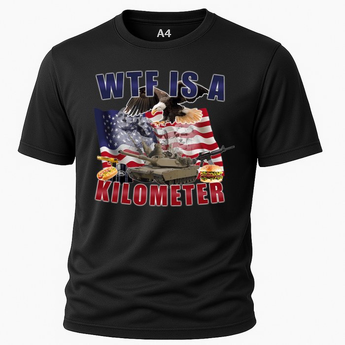 Funny Political Wtf Is A Kilometer Usa American 4th Of July Cooling Performance Crew T-Shirt