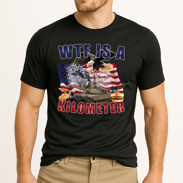 Funny Political Wtf Is A Kilometer Usa American 4th Of July Cooling Performance Crew T-Shirt